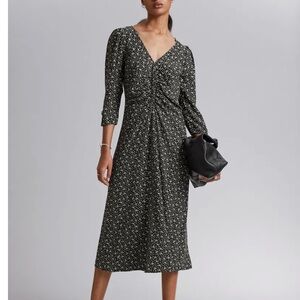 & Other Stories Floral Ruched Dress
